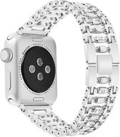 Geschikt voor Apple Watch bandje 42 / 44 / 45 / 49 mm - Series 1 2 3 4 5 6 7 8 SE Ultra - Smartwatch iWatch horloge band - 42mm 44mm 45mm 49mm - Fungus - RVS metaal - Zilver - Diam