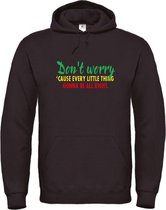 Hoodie Zwart L - Don't worry - soBAD.
