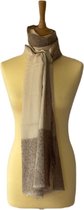 Kasjmier sjaal beige - sjaal met licht zichtbaar Paisley patronen - 100% kasjmier