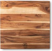 Herman den Blijker snijplank/hakblok - massief teak hout - 40x40x4cm