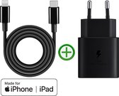 Snellader 25W met Ultimate Black edition USB-C naar Lightning Kabel 1m - Geschikt voor Apple iPhone - iPad - MFi Gecertificeerd