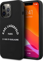 Zwart hoesje van Karl Lagerfeld - Hardcase Backcover - iPhone 13 Pro - RSG White Logo