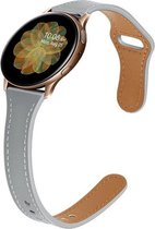 Smartwatch bandje - Geschikt voor Samsung Galaxy Watch 4 Classic, Watch 3 41mm, Active 2, 20mm horlogebandje - PU leer - Fungus - Dun - Grijs