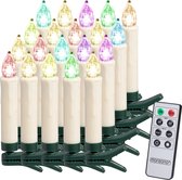 Monzana Draadloze LED kerstboom kaarsen Multi-Colour kerstverlichting 15 stuks + 5 extra gratis