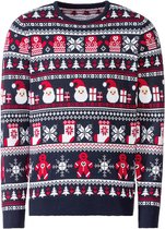 AG Kersttrui - Maat M - Vrolijk & gezellig patroon - Kersttruien - Heren & Dames - Kerstman- Christmas Sweater -foute kersttrui -