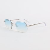 Lucien Fabrice - Diamond - Silver - Blue Ice - Zonnebril - Sunglasses - Eyewear - Unisex - Dames - Heren