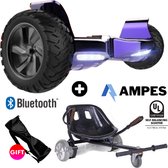 Off Road Hoverboard met Hoverkart | Ampes | Bluetooth Speaker | Oxboard | LED verlichting | Paars