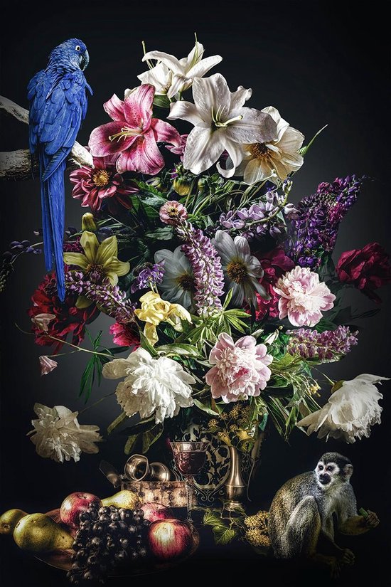 The still life collection iii – 60cm x 90cm - Plexiglas schilderij bloemen