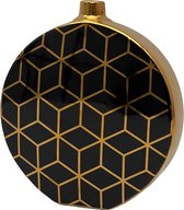 MANZA LIVING - Luxe Ronde gouden Vaas - Zwart Detail - H25cm