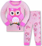 Kinder Pyjama set | Uil Roze | Maat 4T | 98/104| 100% katoen