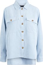 Pieces PCLEFFI LS SHIRT D2D Blue Fog Dames Blouse - Maat L