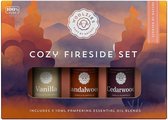 Woolzies 100% Pure & Natural Top 3 Cozy Fireside Essential Oil Set | Premium Oils incl. Cedarwood Vanilla & Sandalwood | Highest Quality Aromatherapy Therapeutic Grade Oils | Great