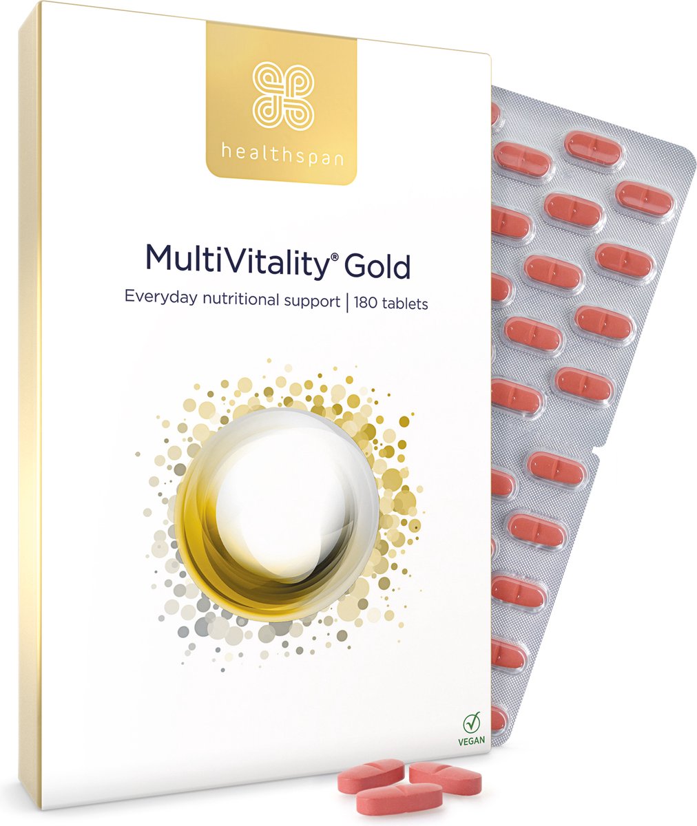 Healthspan Multivitamine goud | 180 tabletten | A-Z formule | Ondersteuning immuungezondheid | Veganistisch
