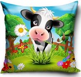 Boerderij, The Farm Koe Sierkussens - Kussen - 40 x 40 inclusief vulling - Kussen van Polyester - KledingDroom®