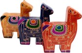 Spaarpot - Lama - Geitenleer - Meerkleurig - 16x12x4 cm - India - Sarana - Fairtrade