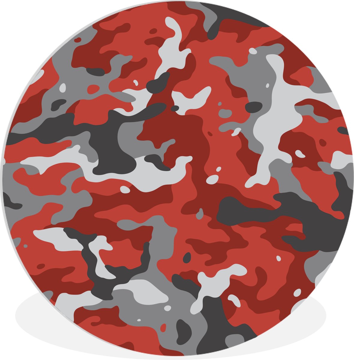 Motif camouflage avec des couleurs sombres Assiette en plastique cercle  mural ⌀ 60 cm