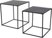 Bijzettafel - 2 stuks - Designtafel - Tafelset - Moderne woonkamer tafels - Decoratie tafels - Metalen tafel - BLACK EDITION - LIMITED EDITION
