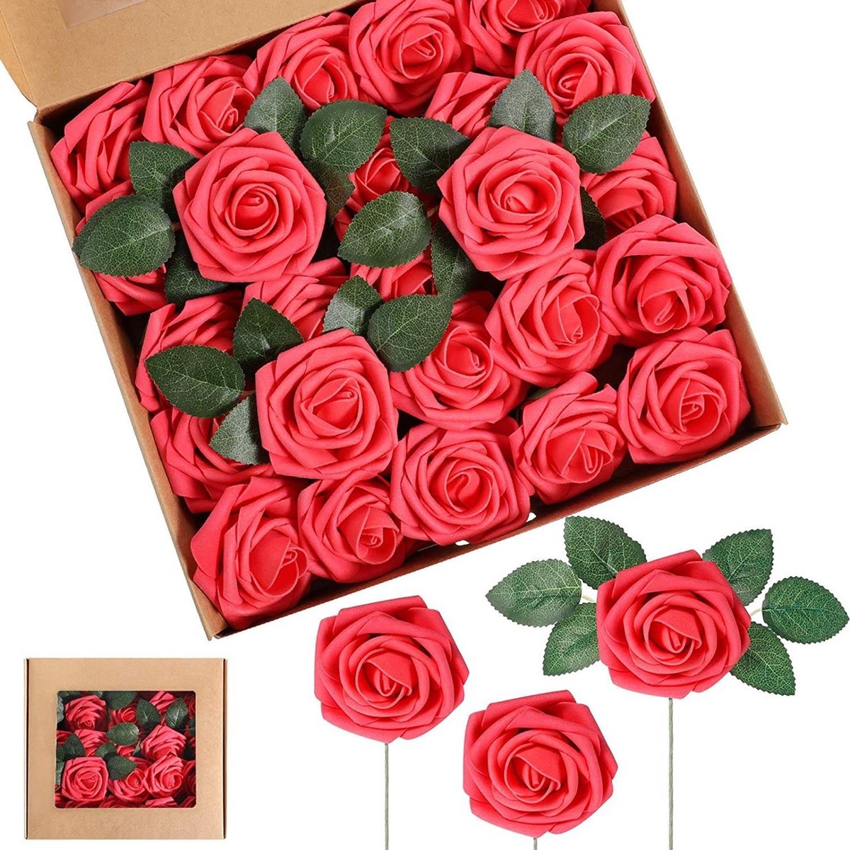 Bloemen- kunstbloemen- Rozen - Kunstplanten voor binnen - Kunstplant- Nepbloemen