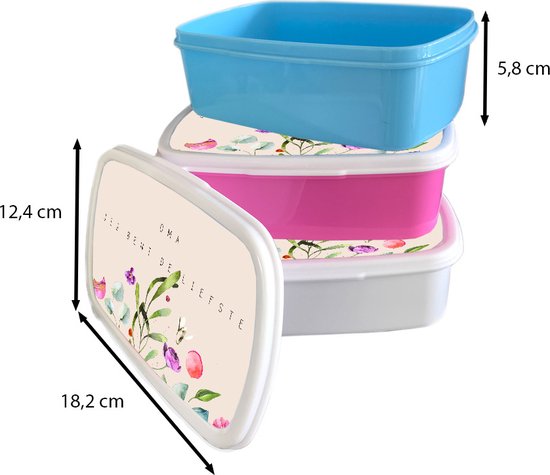 Boîte à lunch Blauw - Boîte à lunch - Boîte à pain - Citations - Grand-mère tu es la plus douce - Proverbes - Grand-mère - 18x12x6 cm - Enfants - Garçon