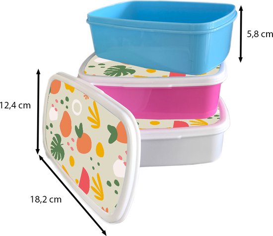 Boîte à pain Blauw - Boîte à lunch - Boîte à pain - Fruit - Trou plante - Motif - 18x12x6 cm - Enfants - Garçon - Cadeau Sinterklaas - Distribution cadeaux pour enfants - Chaussures cadeaux Sinterklaas