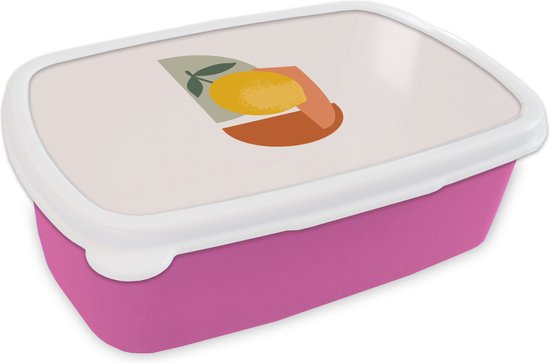 Lunch box Rose - Lunch box - Boîte à pain - Citroen - Figurines - Été - 18x12x6 cm - Enfants - Fille