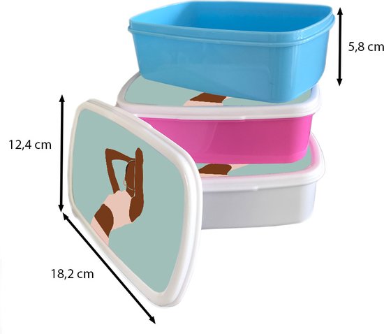 Lunch box Blauw - Lunch box - Boîte à pain - Femme - Été - Pastel - 18x12x6 cm - Enfants - Garçon