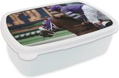 Boîte à pain Wit - Lunch box - Boîte à pain - Cheval - Hippodrome - Sport - 18x12x6 cm - Adultes