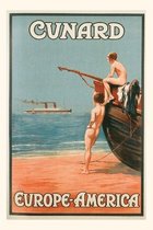 Pocket Sized - Found Image Press Journals- Vintage Journal Beach Cunard Line Travel Poster
