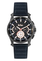 Lee Cooper LC06540.659 - Horloge - Analoog - Heren - leren band - Zwart