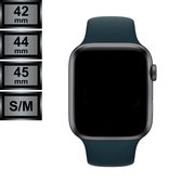 RipaWare Sport Watch bandje - Geschikt voor Apple - Silicone - 42, 44, 45mm - S/M - midnachtsblauw