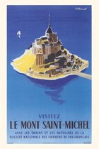 Pocket Sized - Found Image Press Journals- Vintage Journal Mont St. Michel Travel Poster