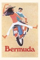 Pocket Sized - Found Image Press Journals- Vintage Journal Couple on Bike in Bermuda Travel Poster