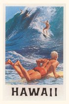 Pocket Sized - Found Image Press Journals- Vintage Journal Riding the Big Waves, Hawaii