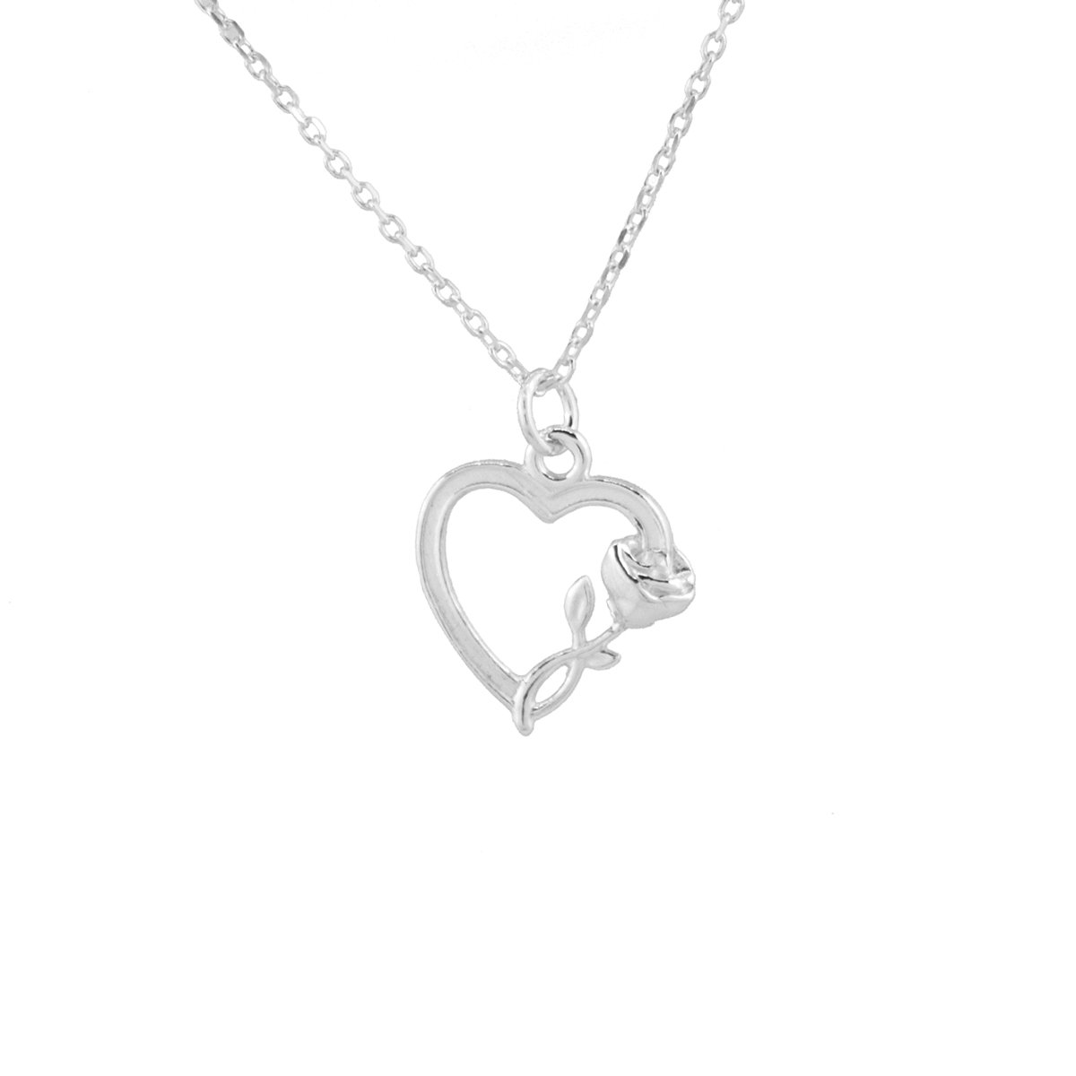 Open Hart Ketting Roos | Ketting 925 sterling zilver