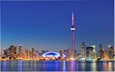 De stedelijke skyline van Toronto in neon verlichting - Foto op Forex - 90 x 60 cm