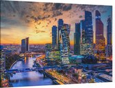 Wolkenkrabbers in het business centrum van Moskou   - Foto op Canvas - 150 x 100 cm