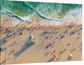 Luchtfoto van het strand in Santa Monica in Los Angeles - Foto op Canvas - 150 x 100 cm