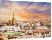 Luchtfoto van historisch centrum en skyline van Sint-Petersburg - Foto op Canvas - 60 x 40 cm