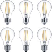 Greenways - Led Lampen - E27 - 8.5Watt (75w) - Helder glas - Filament - Warm wit licht - 2700K - 8.5W (vervangt 75w) - Grote fitting - Zuinig - Niet dimbaar - 6 STUK(S)