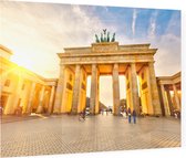 Brandenburger Tor bij zonsondergang in Berlijn - Foto op Plexiglas - 90 x 60 cm