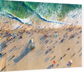 Luchtfoto van het strand in Santa Monica in Los Angeles - Foto op Plexiglas - 90 x 60 cm