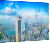 Panoramisch beeld van de skyline van Abu Dhabi - Foto op Plexiglas - 90 x 60 cm