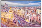 De Calle de Alcala ontmoet de Gran Via in Madrid - Foto op Akoestisch paneel - 120 x 80 cm