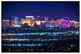 Indrukwekkende skyline van Las Vegas in Nevada bij nacht - Foto op Akoestisch paneel - 150 x 100 cm