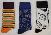 Crazy Soxx - 3 paar vrolijke Sokken - Grappige Sokken - Funny Socks - Humor - Happy