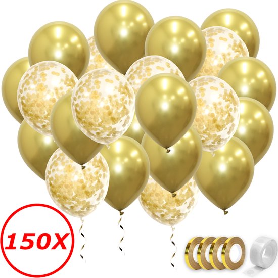 Ruwe slaap spel Giet Gouden Ballonnen Gouden Confetti Ballonnen Verjaardag Versiering Helium  Ballonnen... | bol.com