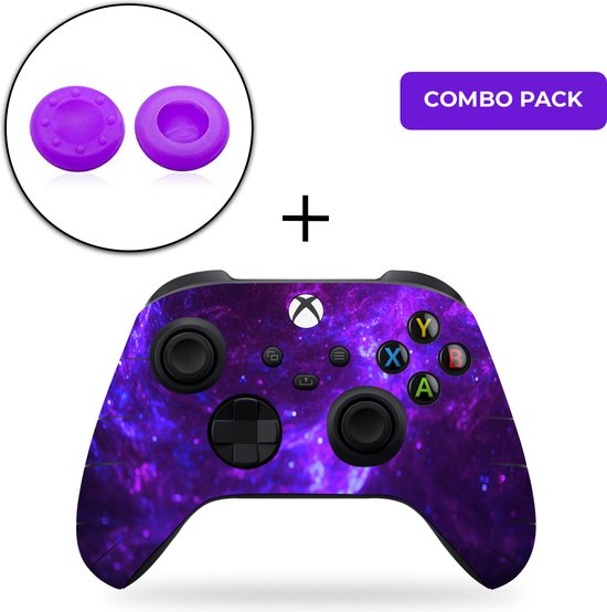 Controller Skins Stickers geschikt voor Xbox Series + Thumb Grips Voordeelpakket - Dark Galaxy Combo Pack