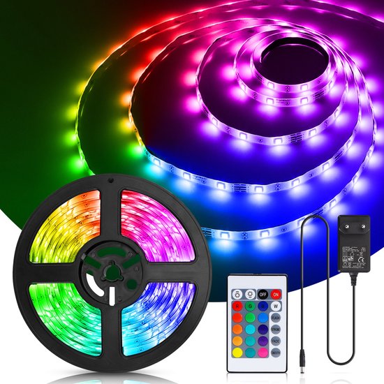 Bande LED RGB Aigostar 10WNS - 5 mètres - Utilisable avec télécommande