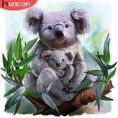 Diamond Painting - Koala - 45x45  cm - Vierkante Steentjes - Dieren - Volwassenen - Hobby - Cadeau - Moederdag - Kado