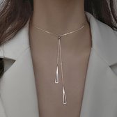 Sterling zilveren geometrische driehoek hanger ketting